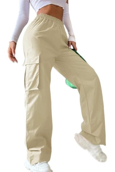 GENERAL Y2K Pants Baggy High Waist Jeans for Women Stretch Cargo Pants Relaxe...