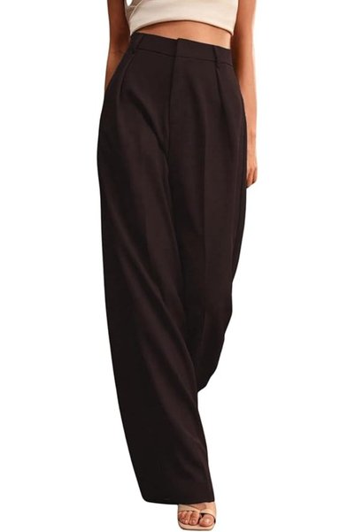 GRECIILOOKS Women High Rise High Waist Trousers Flared Korean Style Formal Pa...