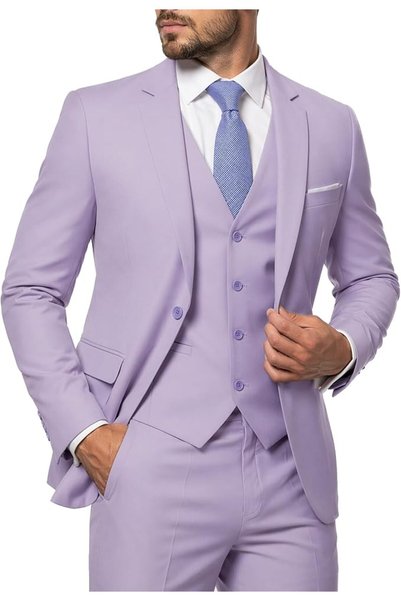 GENERAL MY'S Men's 3 Piece Slim Fit Suit, One Button Jacket Blazer Vest Pants...