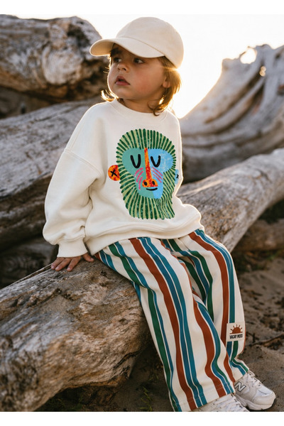 daisydolly Erkek Çocuk 3iplik Şardonsuz Pamuklu Oversize Takım