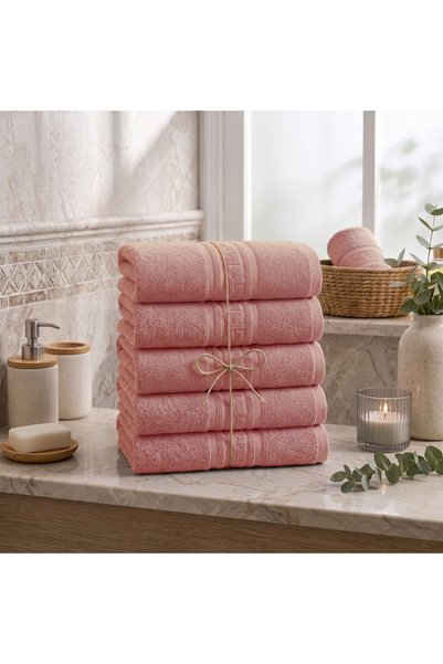 Ralex Pachet 5 prosoape baie 70x140 cm Bumbac 100%, Greek Border 500 grame/mp...