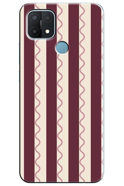 Zebana Oppo A15s Wave Stripe Burgonya (بورجوندي)