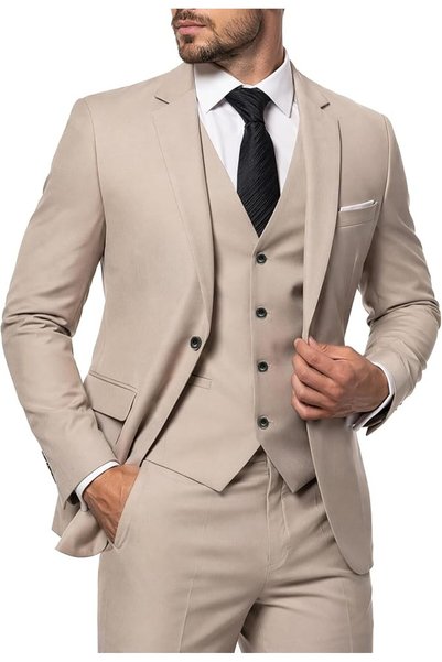 GENERAL MY'S Men's 3 Piece Slim Fit Suit, One Button Jacket Blazer Vest Pants...