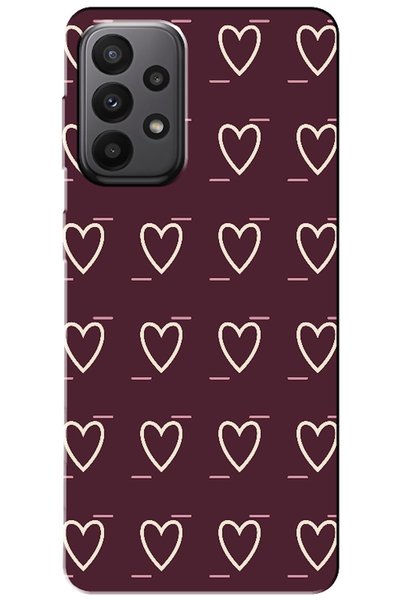 Zebana Samsung Galaxy A23 Line Heart Burgundy (Burgundy)
