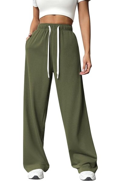 GENERAL PINSPARK Wide Leg Sweat Pants for Womens High Waisted Baggy Sweatpants