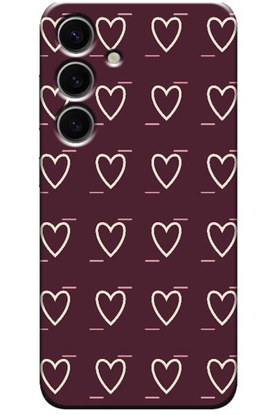 Zebana Samsung Galaxy S24 Plus Line Heart Burgundy (Burgundy)