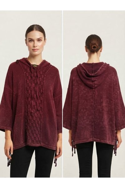 AYASOFYA OTANTIK Women's Hooded Casual 100% Cotton Knit Sweater with Vintage ...