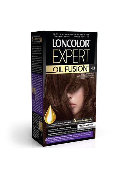 Loncolor Vopsea de păr Expert Oil Fusion 4.3 Șaten Auriu Mediu