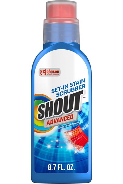 Shout جل متطور لإزالة البقع عن الملابس، جل فائق التركيز مع فرشاة تنظيف مدمجة