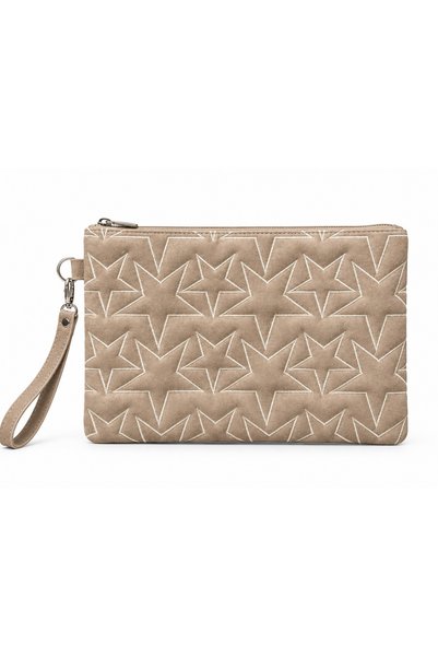 Adelina Bags Τσάντα χειρός από σουέτ με κέντημα αστεριών, με λουράκι καρπού κ...