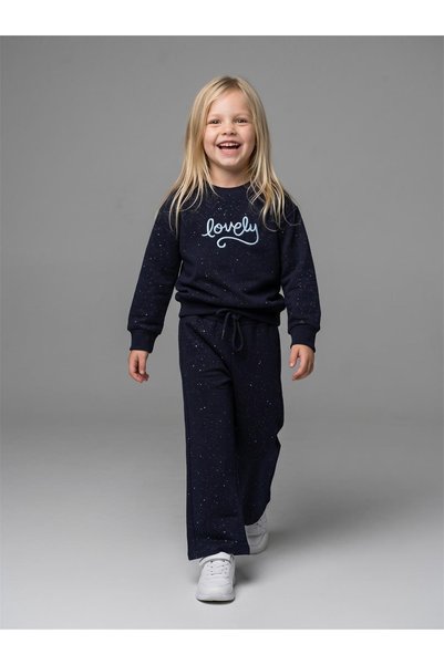 LOFİ KİDS Girl's Lovely Embroidered Wide-Fit Tracksuit Set - 261134