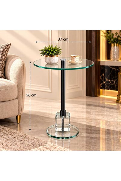 Generic Round Service Table with Crystal Base