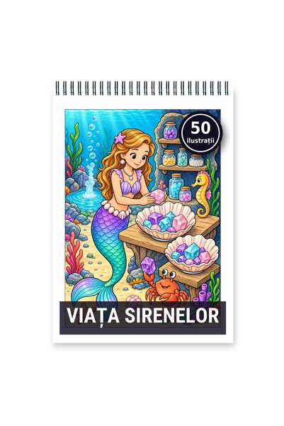 Legendary Gifts Carte de colorat, 50 de ilustrații Viata Sirenelor, 106 pagin...