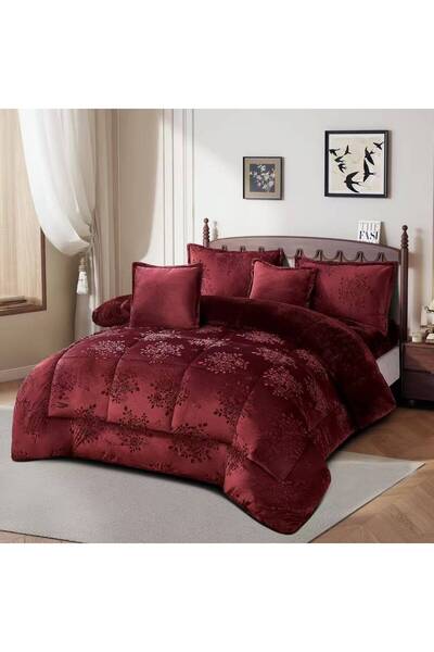 xi Duo Duo مفرش نفرين شتوي فرو مخمل محفور أنيق بمقاس الحاف230 × 250 ،سم1 شرشف...