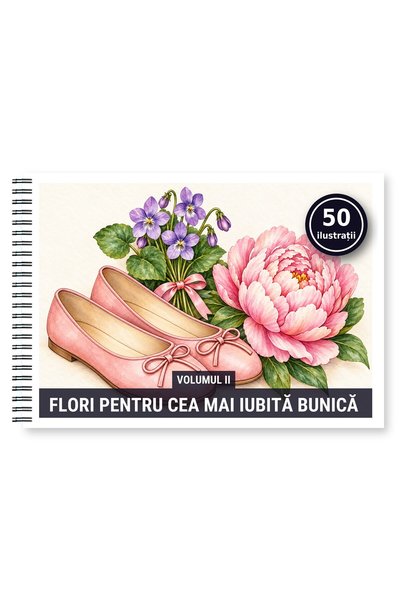 Legendary Gifts Carte de colorat, 50 de ilustrații Flori pentru cea mai iubit...