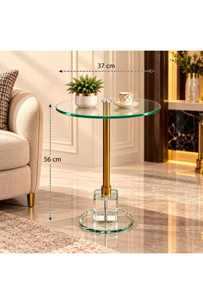 Generic Round Service Table with Crystal Base