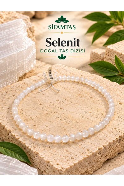 ŞİFAMTAŞ Selenite Natural Stone Strand (6 mm)