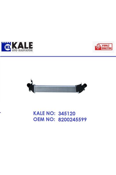 aycenoto TURBO RADYATÖRÜ RENAULT CLİ0 2 SYMBOL 1-2 1,5DCİ K9K 570X84X50 MM. BRAZİNG 8200245599 345120 KALE