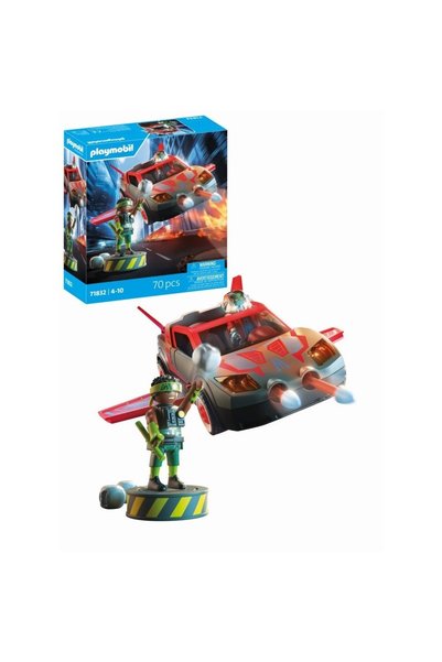Playmobil - Jucarie de rol Lupta eroului cu vehicul