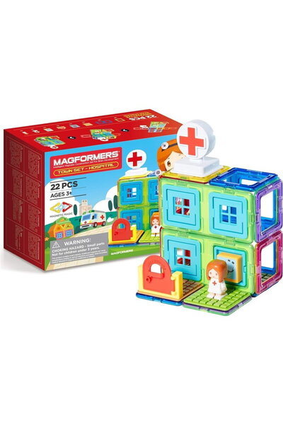 Magformers Set de constructie, Magformers, Orasul: Spital, 22 de piese
