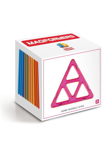Magformers Magnetic construction set - Super Triangle, 12 pieces