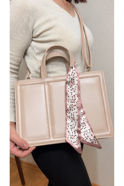 Meryliva Bags حقيبة يد وكتف نسائية بتفاصيل وشاح، حقيبة يومية أنيقة مع حزام قا...