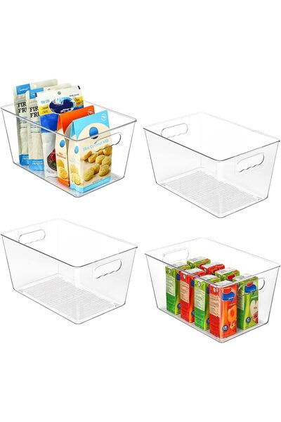 Vtopmart 4 Pack Clear Plastic Kitchen Organizers with Handle
