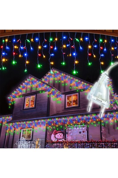 EDAR Fringe Light Garland, Christmas Curtain Installation For Outdoor/Indoor,...