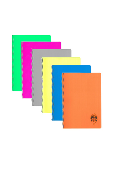 Daco Set 6 Caiete A4 cu spira si coperta plastic CT496AR, 96 file, 70g/mp, Ma...