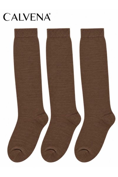 Calvena 3 Pieces of Genuine Lambswool Long Knee-Length Winter Women's Mother ...