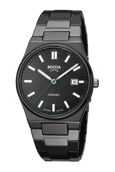 Boccia Ceas bărbătesc Ceramic 3675-01, Cuarț, 38mm, 5ATM