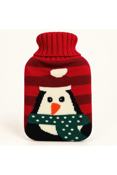 ACELEYOLLA Luxury Hot Water Bag Red Patterned