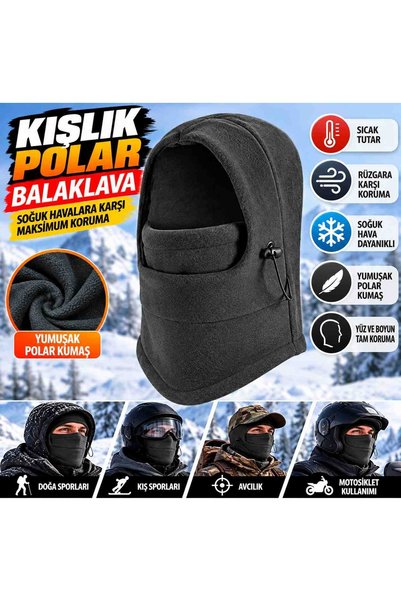 TEKNOBOT Kışlık Polar Balaklava Kar Maskesi Rüzgar ve Soğuk Geçirmeye Karşı K...