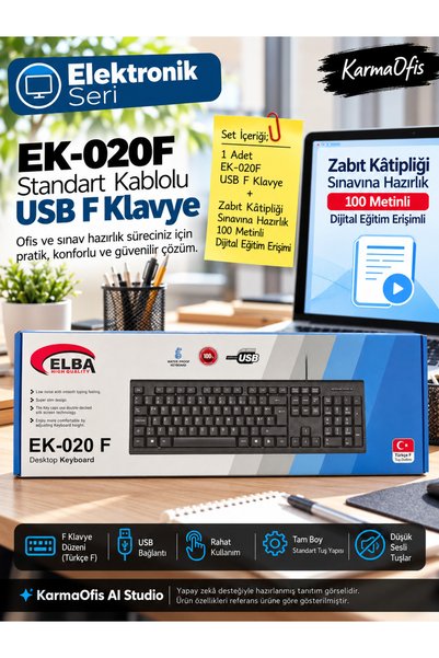 Everest Kablolu USB EK-020F Türkçe F Klavye ve Zabıt Kâtipliği Sınavına Hazır...