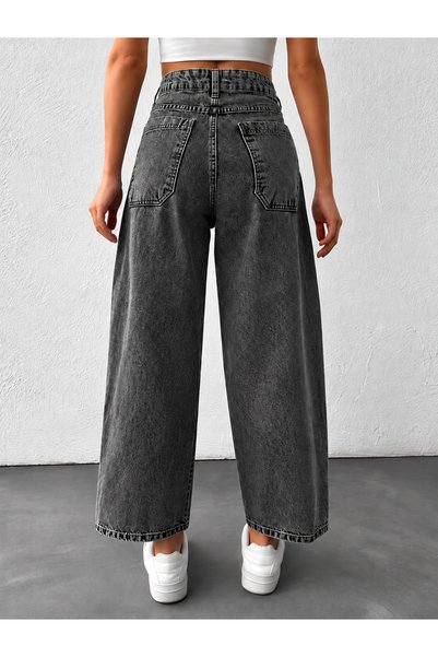 MARA BRANCO Women's High Waist Balloon Fit Barrel Jeans
