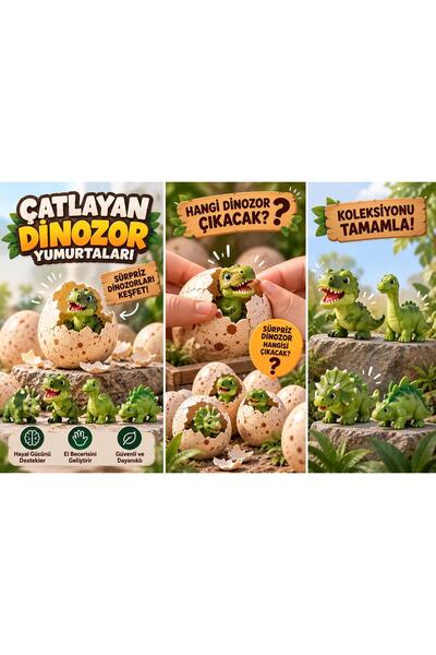 D B Morph 3 Adet Çatlayan Dinozor Yumurtası – Sürpriz Dinozor Figürlü Koleksi...