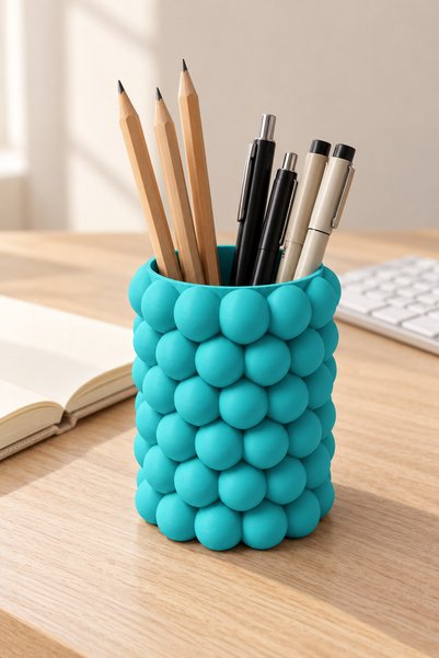 Cosmic Star Bubble Patterned Decorative Makeup Brush Holder and Pen Holder - ...