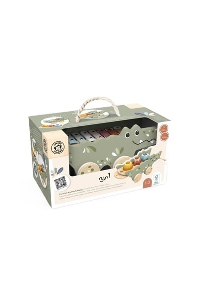 Speedy Monkey Wooden Crocodile with Xylophone and Stacking Pieces,