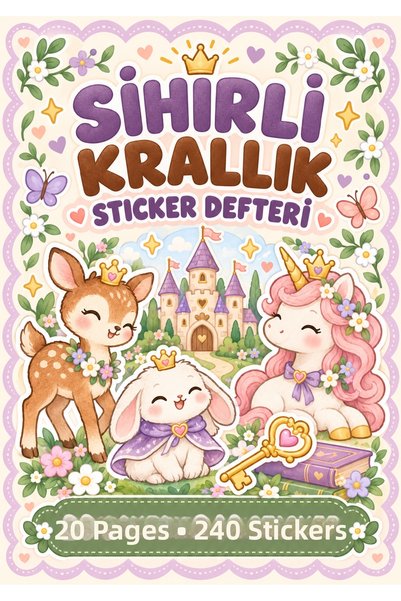 Rana İkra Art Τετράδιο αυτοκόλλητων Magic Kingdom (20 φύλλα, 240 αυτοκόλλητα)