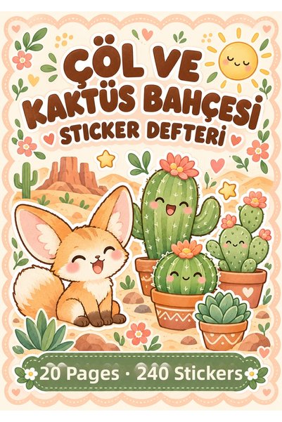 Rana İkra Art Βιβλίο αυτοκόλλητων "Desert and Cactus Garden" (20 σελίδες, 240...