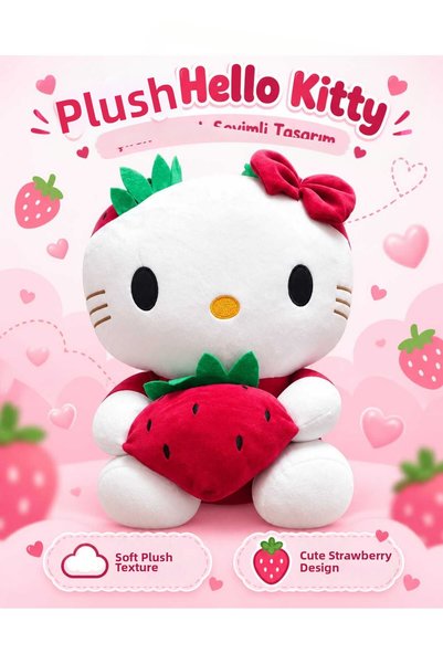 Hepsilazım Toy Hello Kitty Plush Large Size Soft Cute Gift Playmate 40 cm