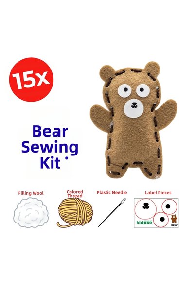 KİDOSE Felt Teddy Bear Sewing Set – Special Creative Hobby and Skill Developm...