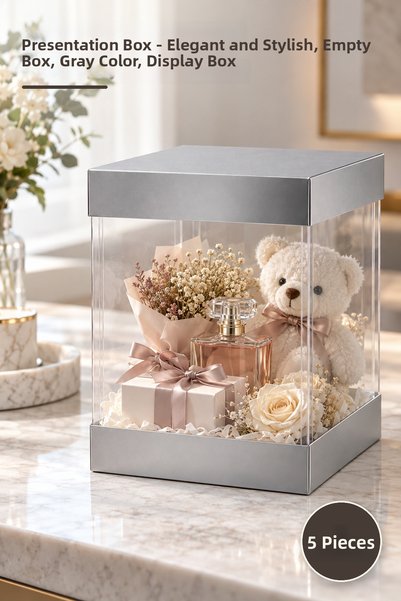 Yenilig 5 Presentation Boxes – Stylish and Elegant Empty Box, Gray Color, Pre...