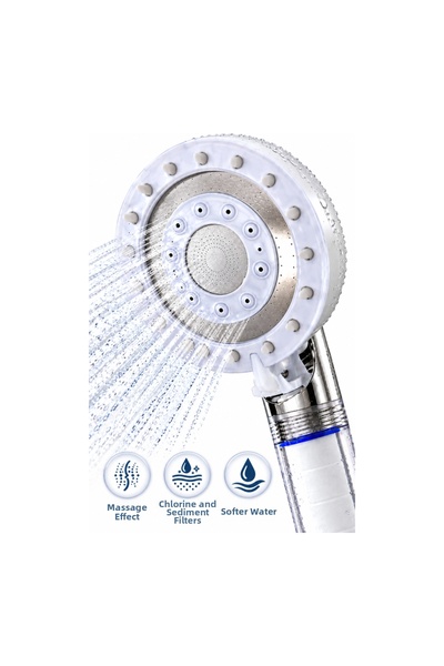 kumkumticaret Shower Head with Chlorine and Lime Filters, 5 Different Water F...