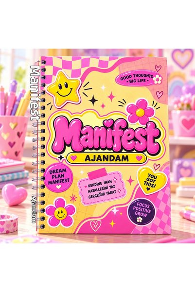 mcolor Manifest Agenda 17X24 cm Spiral Bound Hard Cover Patterned Notebook