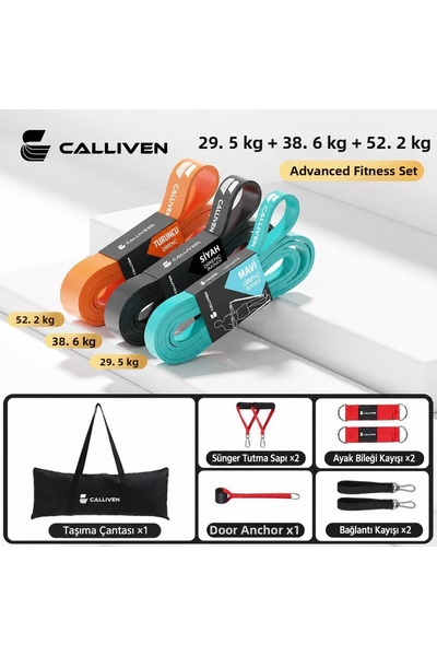 YYB Calliven Professional Resistance Band Set of 11 (3 Different Bands + Hand...