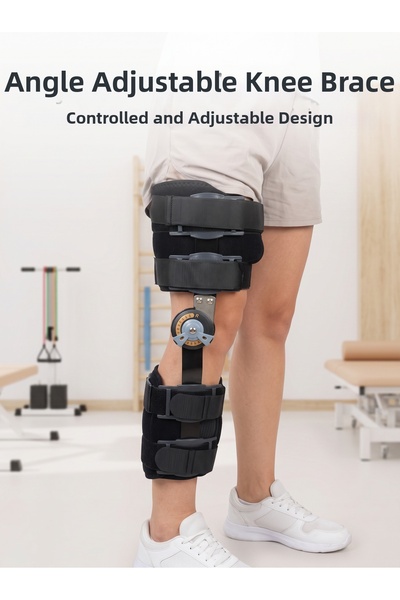OEM Short Angle Adjustable Knee Brace Hinged Orthopedic Knee Support with Adj...