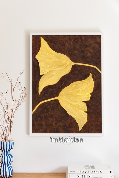 tablodea Ginkora - Yellow Ginkgo Leaf Painting – Premium Digital Printed Deco...