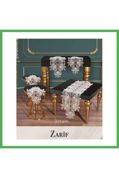 Nur store Çanta Κομψό Μοντέλο Κρεμ Δαντελένιο Σετ Τραπεζομάντηλο και Κάλυμμα ...