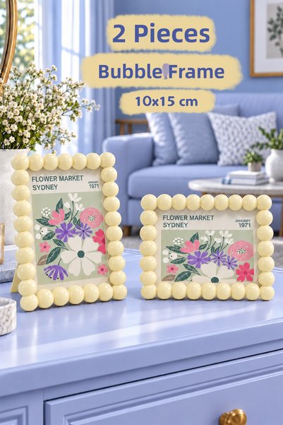 Meleni Home 2-Piece Bubble Frame - Adjustable Photo Picture Frame with Hangin...